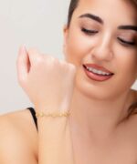 Ασημένιο χειροποίητο βραχιόλι μαργαρίτες με ζιργκόν BF163 - Image 3