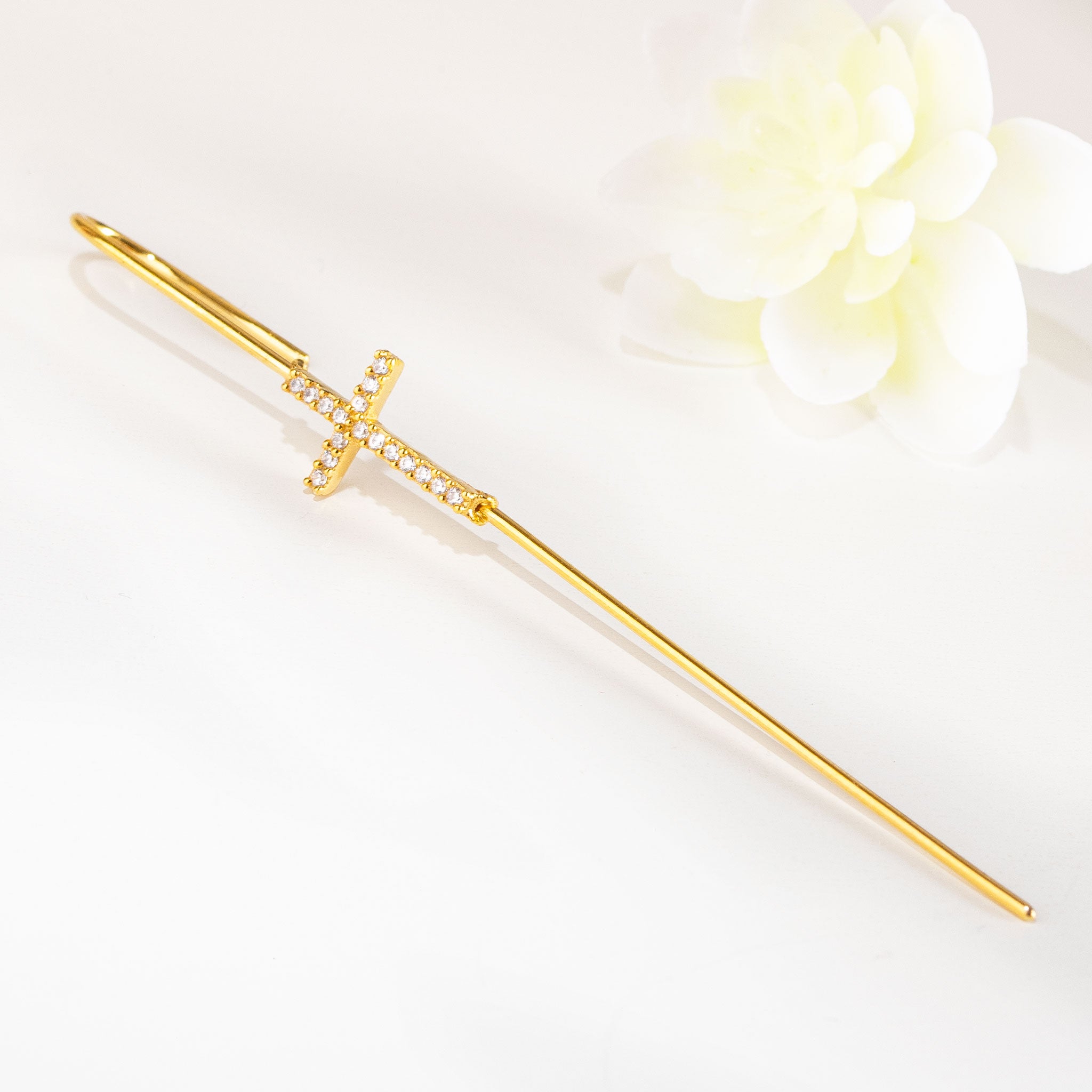 SKN520-web Ear pin cuff σταυρουδάκι σκουλαρίκι | Lalino.gr