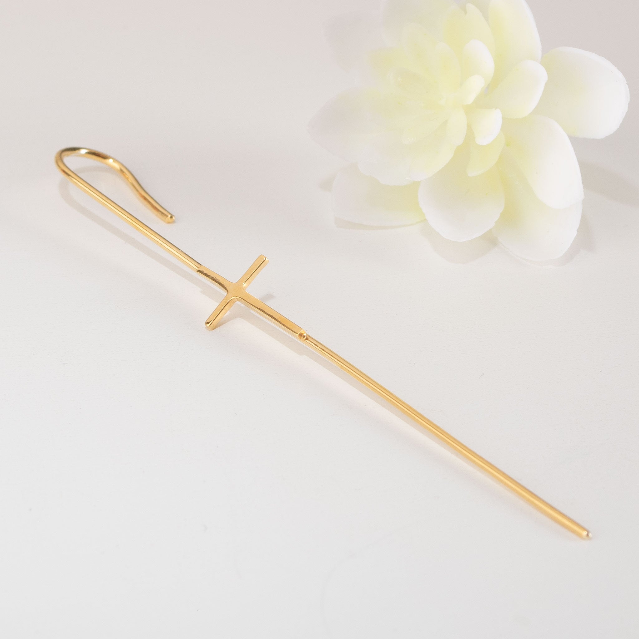SKN525-web Ear Pin Cuff Σκουλαρίκι Σταυρός | Lalino.gr