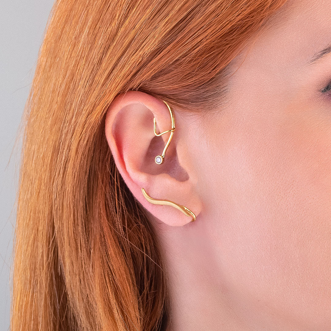 skn485liaa Ear cuff σκουλαρίκι κυματιστό | Lalino.gr