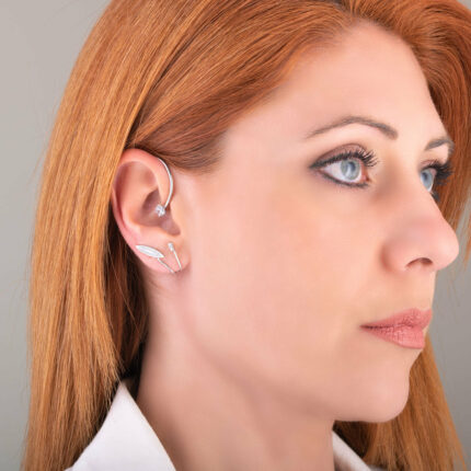 Ear cuff σκουλαρίκι φύλλο πολύπετρο | Lalino.gr