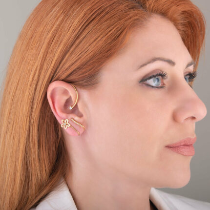 Ear cuff σκουλαρίκι μαργαρίτα | Lalino.gr